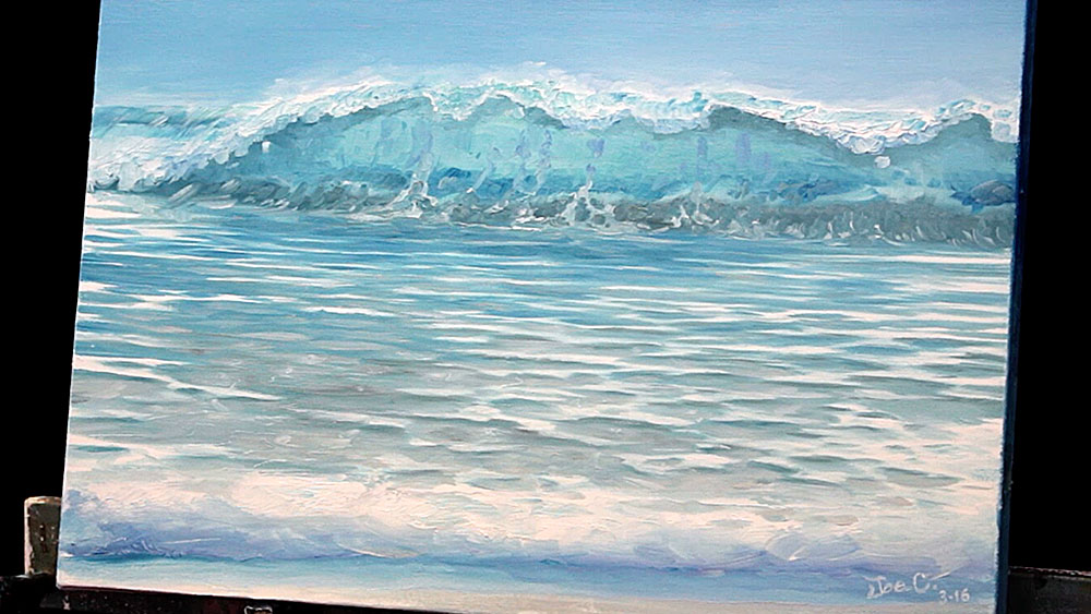 How To Paint A Beach Wave Oil Paints Learn with Mural Joe